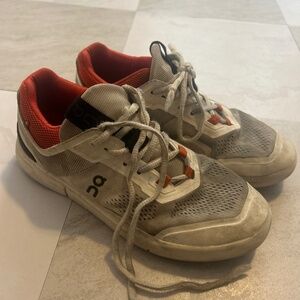 On Cloud Tennis Shoes The Roger Spin Pro White Gray Red Size 7.5 U.S. Women’s